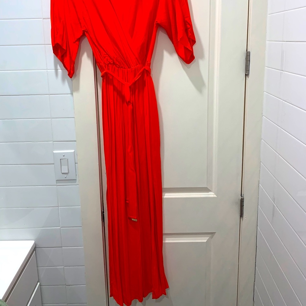 Red maxi dress